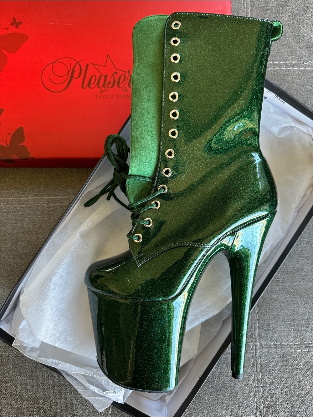 Pleaser Flamingo Emerald 1040GP sz8